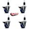 Service Caster 3.5'' Blue Poly Swivel 1-1/2'' Expanding Stem Caster Set with Brake, 4PK SCC-EX20S3514-PPUB-BLUE-PLB-112-4 - alternate 4